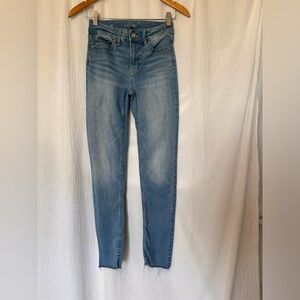 White House Black Market The Skinny Ankle High Rise Raw Hem Skinny Jeans